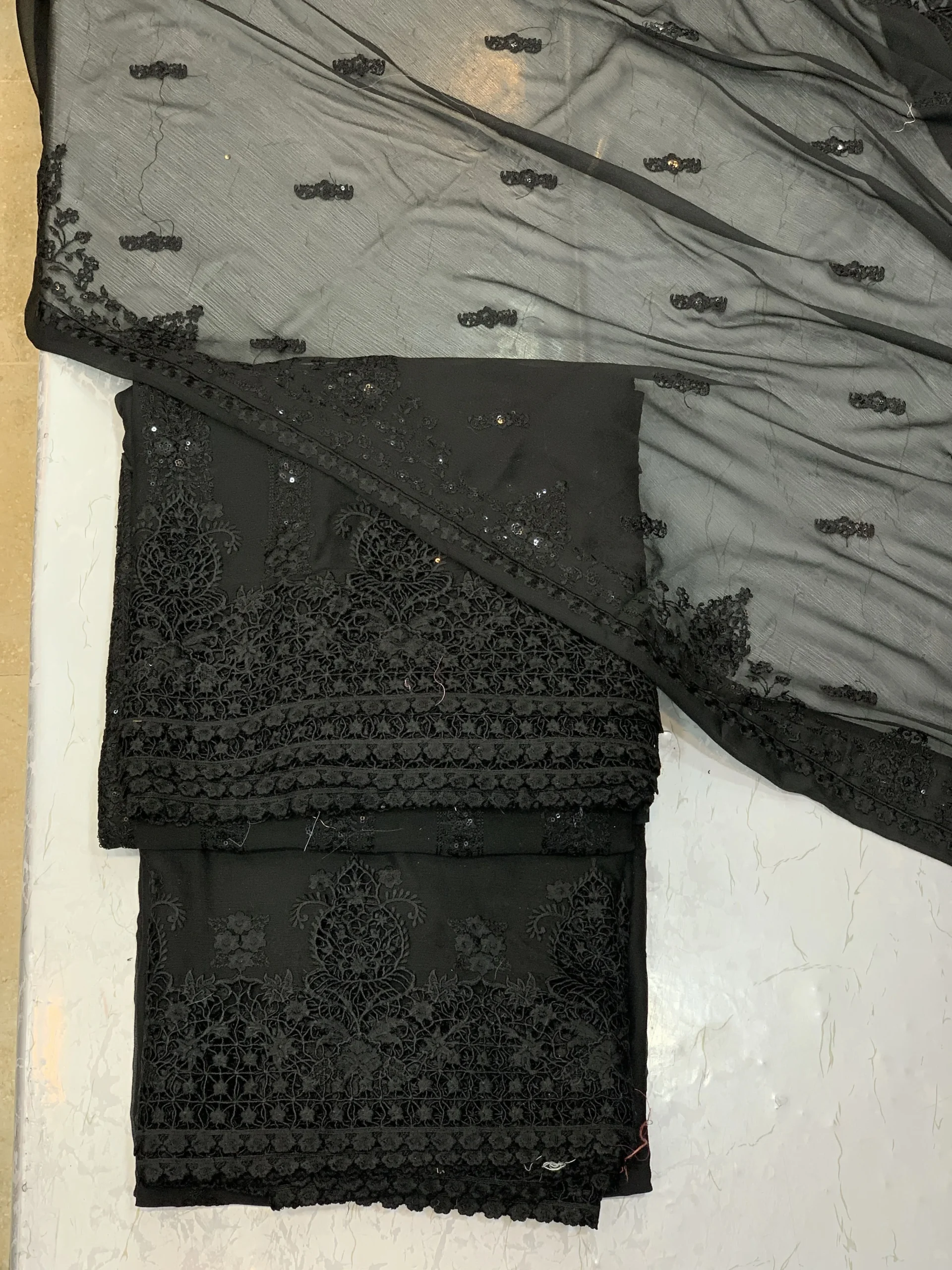 Black Embroiderd Chiffon