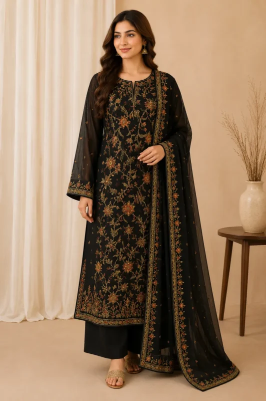 Charcoal Black Girls Designer Clothes – Elegant Trendy designerwearcollection.com