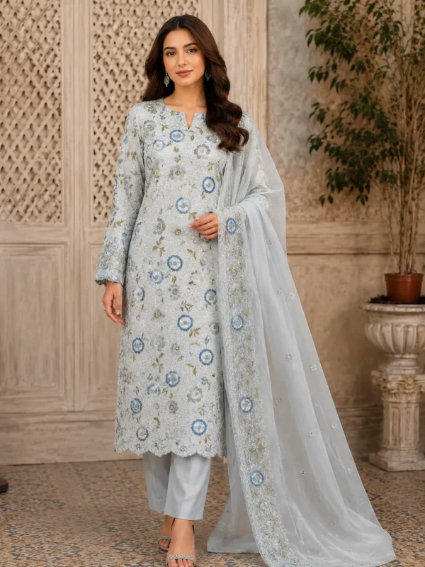 Silver Grey pakistani designers 1 designerwearcollection.com