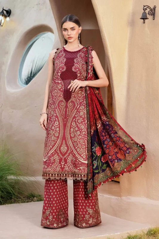 3 Piece Unstitched Printed Lawn Suit MPT 2512 A 2 designerwearcollection.com