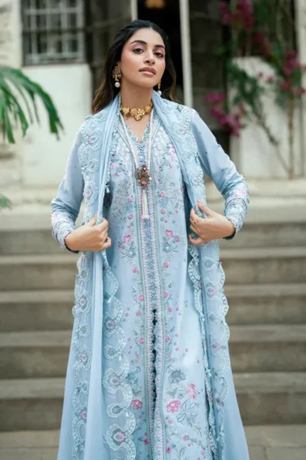 QALAMKAR LUXURY LAWN EID EDIT SB 04 ZARISH 3 designerwearcollection.com