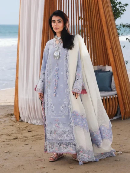 Qalamkar Sahil Embroidered Luxury Lawn Unstitched 3Pc 2 designerwearcollection.com