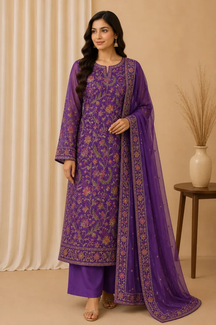 Royal Purple Luxury Dress designerwearcollection.com