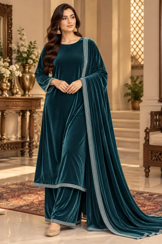 Dark Blue Teal designerwearcollection.com